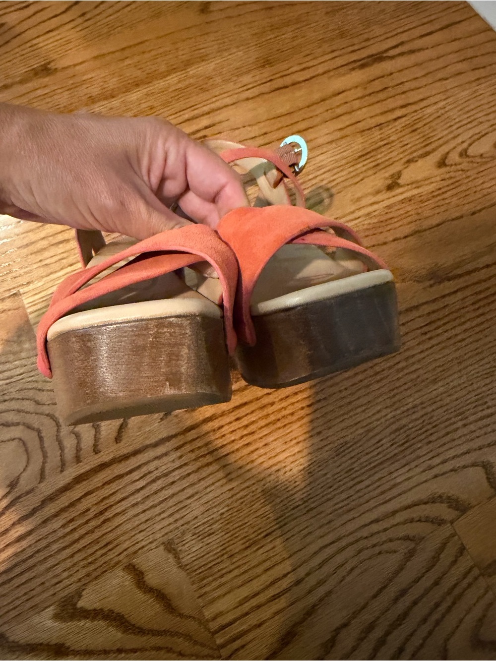 Sam Edelman Josefine Coral Suede Wood-Platform Clog Sandals Size 5.5 - Picture 6 of 8